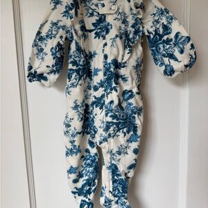 LoveShackFancy X Gap NWT Blue Floral Footie w/ Matching Headband